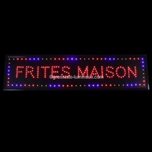 Enseigne Led G&eacute;ante "FRITES MAISON" 1 M&egrave;tre