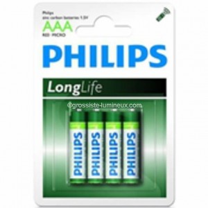 Pile Phillips 1.5V - AAA-LR03 "LongLife" (X4)